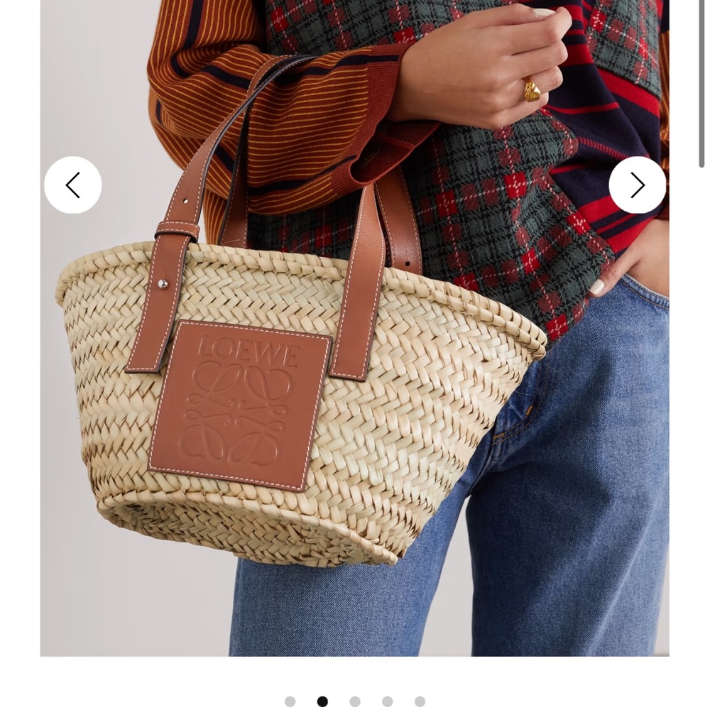Loewe small raffia tote